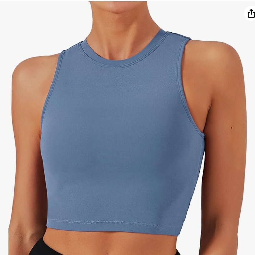 Natural Feelings Nudi Sports Bras for Women Yoga Tank Tops, ink blue size medium